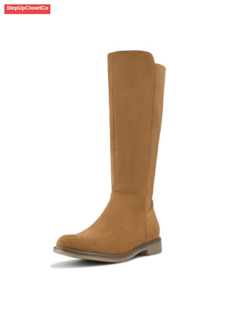 Women's Knee High Boots Round Toe Low Heel Faux Suede Boots